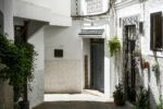 White-walled street in the old medina of Tangier